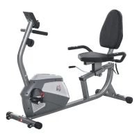 HOMCOM Liegeergometer mit LCD-Anzeige 8 stufig einstellbarem Magnetwiderstand Liegeheimtrainer mit Herzfrequenzsensoren, verstellbarer Rückenlehne, Nutzergewicht bis 110 kg für zu Hause Gym(m-10)