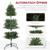 HOMCOM Weihnachtsbaum, Kunsttanne, naturgetreu, breit & üppig, 180 x Φ105 cm, Grün(m-6)