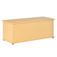 HOMCOM Truhe Aufbewahrungsbox Sitztruhe mit Stauraum Sicherheitsscharniere Holzkiste mit klappbarem Deckel für Wohnzimmer, Schlafzimmer, Spanplatte Buche 100 x 40 x 40cm(m-1)