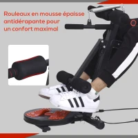 HOMCOM Banc de musculation banc pliable de fitness avec oreiller multifonction sit-up entraînement abdominaux bras dossier hauteur réglable à 3 niveaux acier 53 x 166 x 52-60 cm noir rouge(m-5)