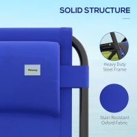 Outsunny Zero Gravity Lounger Chair Set of 2, Folding Reclining Patio Chair with Padded Seat, Cup Holder, Soft Cushion and Headrest for Poolside, Camping, Blue(m-6)