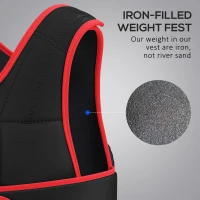 HOMCOM 20kg Weighted Vest, Adjustable Running Weight Vest with 38 Weight Bags for Men or Women Cardio Exercise, Black and Red(m-5)