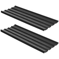 Outsunny Corrugated Roofing Sheets, Pack of 24, Galvanised Metal Roofing Sheets for Greenhouse, Garage, Storage Shed, Carport, 129 x 45cm, Dark Grey(m-1)