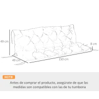 Outsunny Colchón de Banco de 3 Plazas 150x98x8 cm con 6 Cordones de Fijación para Jardín Terraza Balcón Exterior Azul(m-3)