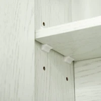 kleankin Armadietto con Specchio a 4 Sezioni con Ripiani Regolabili, Specchiera Bagno in Legno e Vetro, 90x15x75 cm, Bianco(m-8)