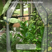 Outsunny Invernadero de Terraza con 2 Puertas con Cremallera Anti-UV para Cultivo de Plantas Flores 90x90x145 cm Transparente(m-6)