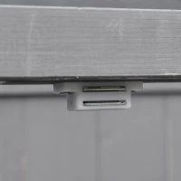 Outsunny Small Shed, Wooden Garden Shed with Openable Hinged Roof and Removable Shelf, Outdoor Tool Storage Cabinet Chest with Double Doors, 74 x 43 x 88 cm, Grey(m-11)