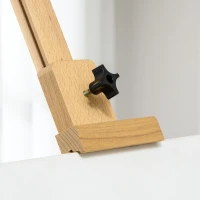 Vinsetto Chevalet de peinture pliant en hêtre avec hauteur et angle réglables, 65x110x180-235 cm, bois naturel(m-10)
