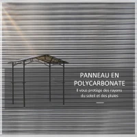 Outsunny Pavillon jardin 2,5 x 1,5 m - abri barbecue - 2 étagères - toit de barbecue - métal noir toit polycarbonate(m-4)