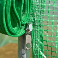 Outsunny Serre de jardin tunnel grande taille avec bâche PE cadre en acier porte enroulable et 12 fenêtres 8 x 3 x 2 m vert(m-9)