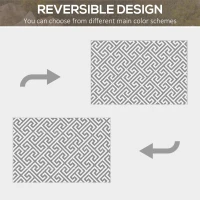 Outsunny Outdoor Rug Reversible Mat Plastic Straw Rug Portable RV Camping Mat for Garden Picnic Indoor, 152x243cm, Light Grey(m-6)
