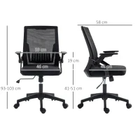 Vinsetto Office Chair, with Lumbar Support - Black(m-3)