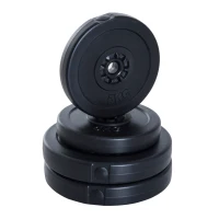 HOMCOM 4pc Durable Gym Barbell Plates W/ 1 inch Holes Weight Dumbbell Set for Exercise Fitting Gym Body Workout Disc Weight Plate Set 2 x 5kg & 2 x 10kg Black(m-8)