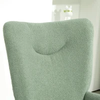 HOMCOM Sedia per Soggiorno con Schienale Alto in Acciaio e Tessuto Effetto Sherpa, 73x68x111 cm, Verde e Oro(m-8)