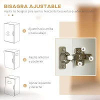 HOMCOM Alacena de Cocina Aparador de Comedor con 4 Puertas Bandeja Extraíble Estante Ajustable Cajón 70x40x180 cm Blanco(m-6)