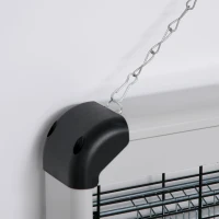 Outsunny Lámpara Antimosquitos Eléctrico 30W Mata Mosquitos Eléctrico con Luz UV Efecto 60 m² 48,5x8,5x26,5 cm Plata(m-8)