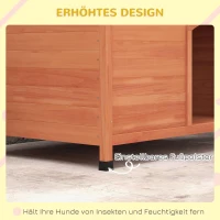 PawHut Hundehütte Hundehütte aus Holz Hundehütte XXL, 100 cm x 65,5 cm x 68 cm, Braun + Grün(m-7)