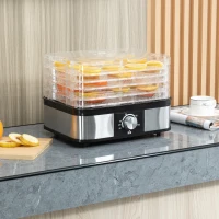 HOMCOM Dörrgerät Dörrautomat 5 Etagen 32 x 25 x 29cm Stahl(m-2)