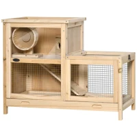 PawHut Kleintierkäfig Nagerkäfig 78 x 41,5 x 60cm Naturholz(m-10)