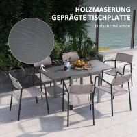 Outsunny Terrassentisch, ausziehbar, 4 bis 6 Personen, Aluminium/Stahl, 80/160 x 80cm, Dunkelgrau(m-6)