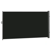 Outsunny Retractable Sun Side Awning Screen Fence Patio Garden Wall Balcony Screening Panel Outdoor Blind Privacy Divider (3x2M, Black)(m-1)