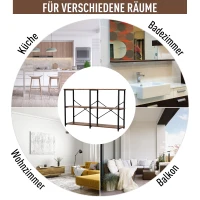 HOMCOM Aufbewahrungsregal, 3-stufiges Standregal, Flurtisch, Konsolentisch, Beistelltisch, Aktenregal, Spanplatte, 120 x 30 x 76 cm(m-6)