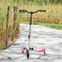 HOMCOM 3 Wheels Foldable Scooter Tri Slider Winged Push Motion(m-2)