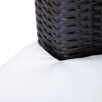 Outsunny Set Mobili in Rattan Set 2 Poltrone, Tavolino con Cuscini 3pz Giardino Esterno(m-8)