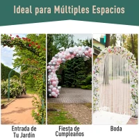 Outsunny Arco de Jardín con Puerta Enrejado de Metal 131x49x212 cm con Cerradura para Plantas Trepadoras Jardín Boda Patio al Aire Libre Color Negro Mate(m-7)