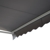 Outsunny Markise Gelenkarmmarkise Sonnenschutz mit Handkurbel 3,5 x 2,5 m Grau Alu+Polyester(m-8)