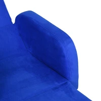 HOMCOM Poltroncina Letto 2 in 1 per Cameretta Bambini con Imbottitura e Rivestimento Flanella Blu, Max.65 kg, 47x45x38cm(m-8)