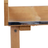 Outsunny Pflanztisch Gärtnertisch Blumentisch mit Metall Arbeitsfläche Garten Holz Natur 76 x 37 x 89 cm(m-5)