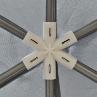 Outsunny 4M Hexagon Gazebo, Netting Party Tent, Patio Canopy Outdoor Event Shelter for Activities, Shade Resistant, Grey(m-9)