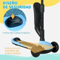 AIYAPLAY Patinete para Niños 2 en 1 con Altura Ajustable Ruedas Brillantes para +18 Meses Carga 50 kg 58x31x64-79cm Azul(m-6)