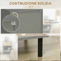 HOMCOM Set da 2 Comodini Moderni con Ripiano aperto e Cassetto, in Truciolato e Metallo, 40x40Px60cm(m-6)