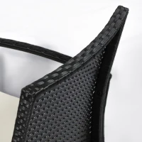 Outsunny 4 Pieces Rattan Garden Furniture Set, 4 Seater Garden Sofa Set with Loveseat, Armchairs and Glass Top Table, Wicker Conservatory Furniture with Cushions for Patio, Balcony, Black(m-8)