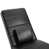 HOMCOM Relaxliege mit Massagefunktion Loungesessel Ergonomisch hohe Rückenlehn, mit Massagefunktion und Kissen mit Zero-G Design Lounge Sessel Kunstleder Metall Schaumstoff Schwarz 58 x 163 x 87 cm(m-6)