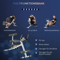 HOMCOM 2-in-1 Trainingsgerät für Sit-ups, mit LCD-Monitor, Fitness-Gerät für Zuhause, Stahl, Kunstleder(m-3)