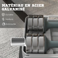 SPORTNOW Set de 2 haltères ensemble musculation 4 disques poids réglables et boîte de rangement gym fitness 2 x 10 kg gris(m-6)