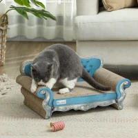 PawHut 2-in-1 Cat Scratcher with Catnip for Indoor Cats, Light Blue(m-2)
