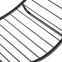 Outsunny Portalegna in Metallo per Interni ed Esterni per Camino, Porta Legna da Interno con Forma a Cesto, 45x29.5x47cm, Nero(m-9)