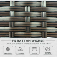 Outsunny Seven-Piece Rattan Garden Set, with Glass-Top Table - Brown/Beige(m-5)