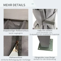 Outsunny Pavillon Gartenpavillon 4 x 3 m Gartenzelt Festzelt Partyzelt mit 4 x Seitenteile Aluminium Polyester Grau(m-5)