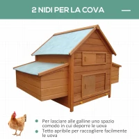 PawHut Gabbia per Galline in Legno con Tetto Impermeabile, Pollaio Prefabbricato da Esterno, 160x98.5x107cm(m-4)