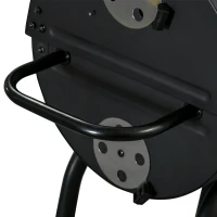 Outsunny Barbecue a Carbone con Coperchio, Termometro, Mensole e Ruote, 68x63x102 cm, Nero(m-9)