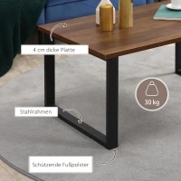 HOMCOM Couchtisch im Industriedesign, Beistelltisch, Stahl + MDF,  Braun + Schwarz(m-6)