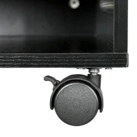 HOMCOM Mobile Porta Stampante a 2 Ripiani in Legno con Ruote per Ufficio e Studio, 47x40x22.5cm, Nero(m-8)