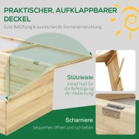 Outsunny Gewächshaus Holz Frühbeet Frühbeetkasten Treibhaus Garten & Pflanzkasten-System für Garten Balkon, 100 x 50 x 35 cm, Natur, Tanne, PC-Platte(m-5)