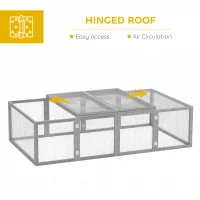 PawHut Wooden Rabbit Hutch Cage 6ft with Wire Mesh, Openable Roof, Play Space for Outdoor, Grey(m-4)