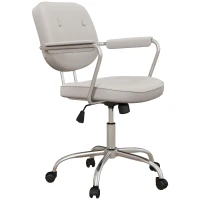 Vinsetto Bürostuhl Schreibtischstuhl, höhenverstellbar, Neigungsfunktion, 60 cm x 60 cm x 92 cm, Creme(m-1)